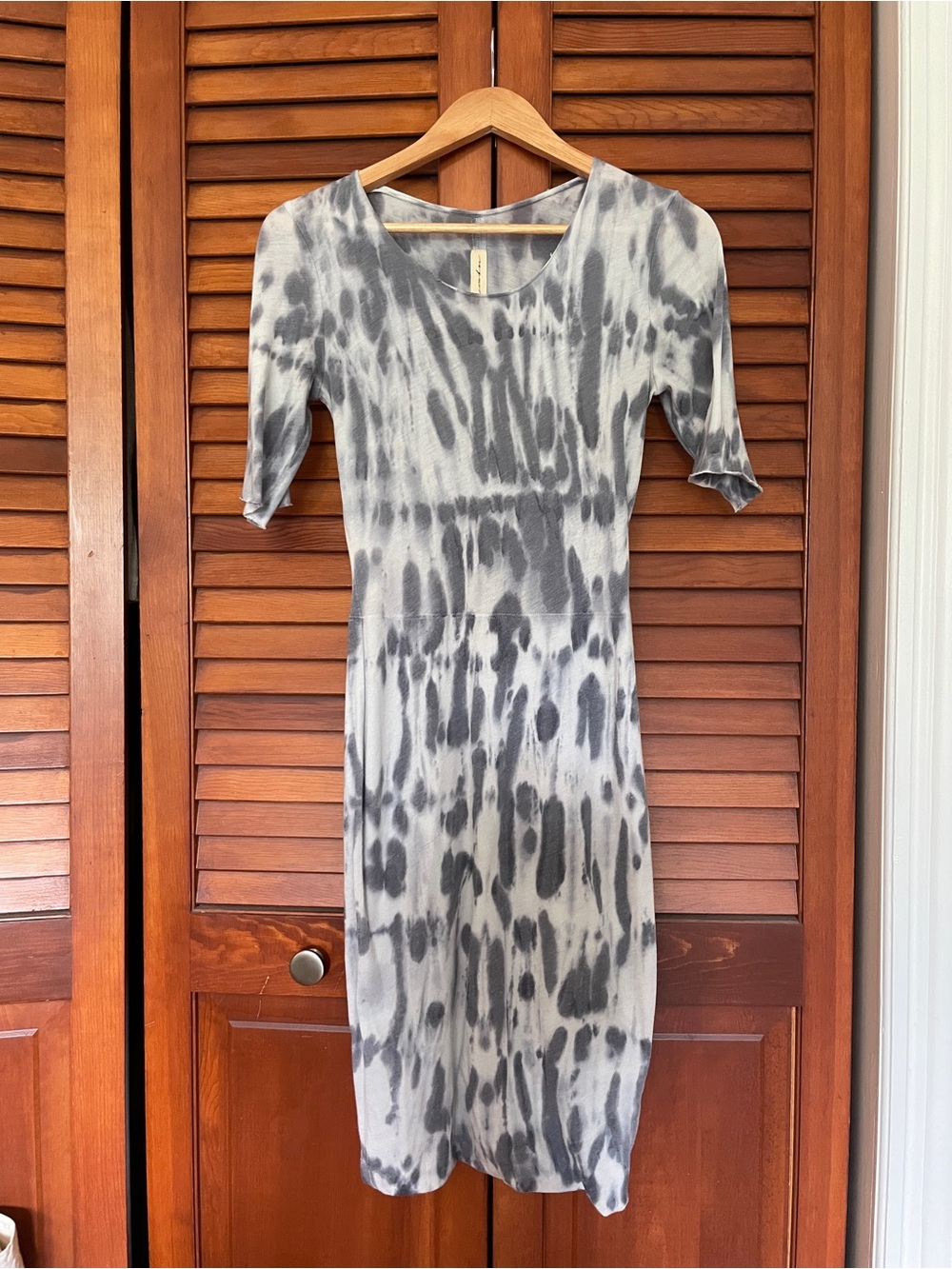 Raquel Allegra basic Gray Tie-Dye sheath Dress, 0